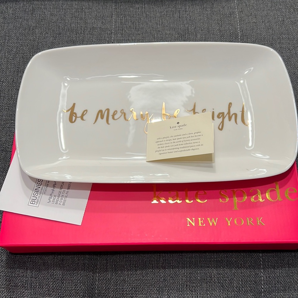 kate spade new york Arbor Village Be Merry Be Bright 13.75-in Hors D'Oeuvre Tray